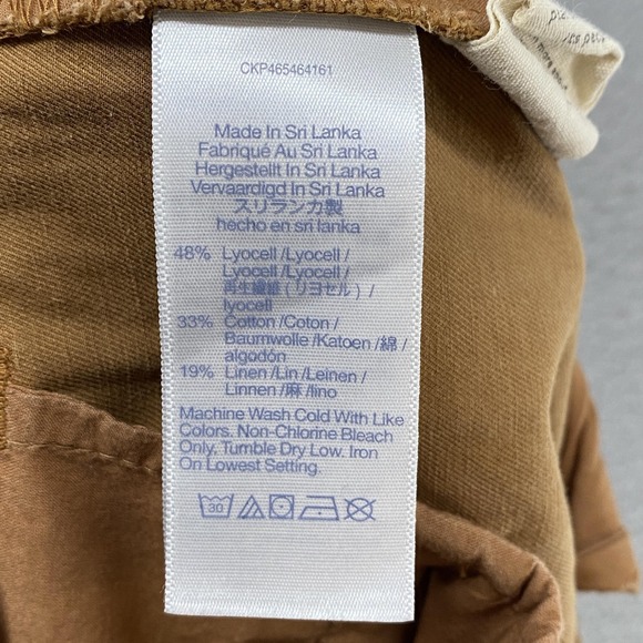 Madewell Trouser Pants Womens 8 Brown Pleated Wide Leg Relaxed Linen Minimalist - Picture 9 of 15